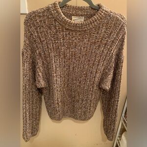 Universal Thread Brown/Tan Multicolored Knit Crewneck Sweater Womens Size XS